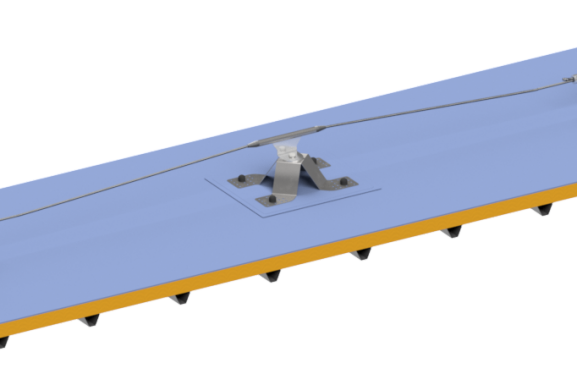 Linha de vida sobre bases dissipadoras para coberturas em deck